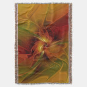 Abstract rood Oranje bruin fractaal kunstventilato Deken (Voorkant Verticaal)