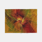 Abstract rood Oranje bruin fractaal kunstventilato Fleece Deken (Voorkant (Horizontaal))