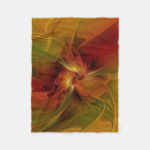 Abstract rood Oranje bruin fractaal kunstventilato Fleece Deken (Voorkant)