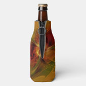 Abstract rood Oranje bruin fractaal kunstventilato Flesjeskoeler (Fles Achterkant)