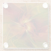 Abstract rood Oranje bruin fractaal kunstventilato Glazen Onderzetter (Achterkant)