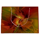 Abstract rood Oranje bruin fractaal kunstventilato Groot Cadeauzakje (Voorkant)