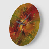 Abstract rood Oranje bruin fractaal kunstventilato Grote Klok (Hoek)