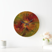 Abstract rood Oranje bruin fractaal kunstventilato Grote Klok (Huis)
