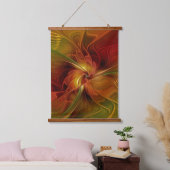 Abstract rood Oranje bruin fractaal kunstventilato Hangend Wandkleed (Slaapkamer)