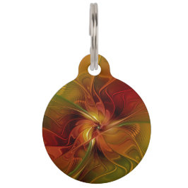 Abstract rood Oranje bruin fractaal kunstventilato Huisdierpenning