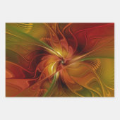 Abstract rood Oranje bruin fractaal kunstventilato Inpakpapier Vel (Voorkant)