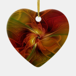 Abstract rood Oranje bruin fractaal kunstventilato Keramisch Ornament