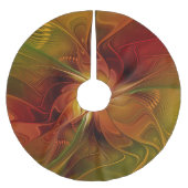 Abstract rood Oranje bruin fractaal kunstventilato Kerstboom Rok (Voorkant)