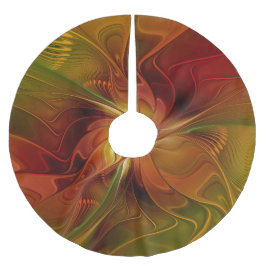 Abstract rood Oranje bruin fractaal kunstventilato Kerstboom Rok