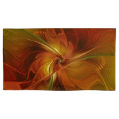 Abstract rood Oranje bruin fractaal kunstventilato Kussensloop (Voorkant-Links)