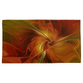 Abstract rood Oranje bruin fractaal kunstventilato Kussensloop (Voorkant-Rechts)