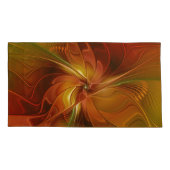 Abstract rood Oranje bruin fractaal kunstventilato Kussensloop (Achterkant-Links)