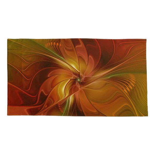 Abstract rood Oranje bruin fractaal kunstventilato Kussensloop (Achterkant)