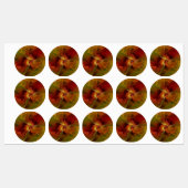 Abstract rood Oranje bruin fractaal kunstventilato Labels (Vel)