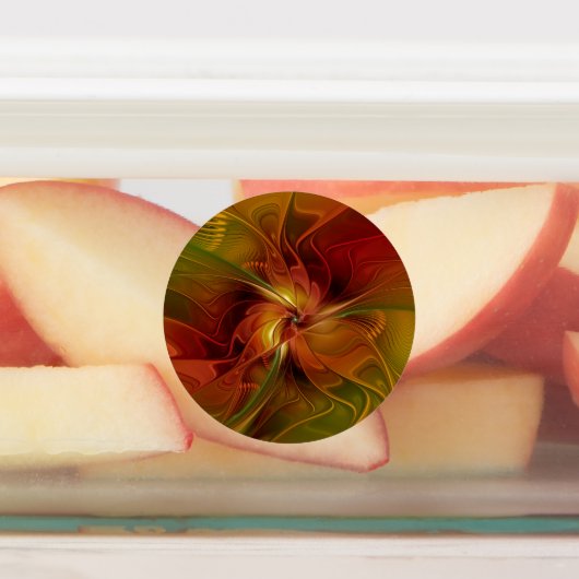 Abstract rood Oranje bruin fractaal kunstventilato Labels (Aangebracht)