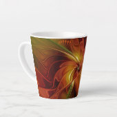Abstract rood Oranje bruin fractaal kunstventilato Latte Mok (Linkerhoek)