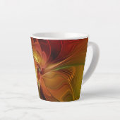 Abstract rood Oranje bruin fractaal kunstventilato Latte Mok (Rechterhoek)