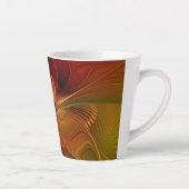 Abstract rood Oranje bruin fractaal kunstventilato Latte Mok (Rechts)
