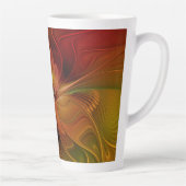 Abstract rood Oranje bruin fractaal kunstventilato Latte Mok (Rechts)