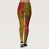 Abstract rood Oranje bruin fractaal kunstventilato Leggings (Achterkant)