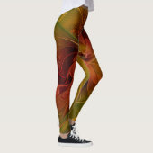 Abstract rood Oranje bruin fractaal kunstventilato Leggings (Rechts)