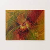 Abstract rood Oranje bruin fractaal kunstventilato Legpuzzel (Horizontaal)