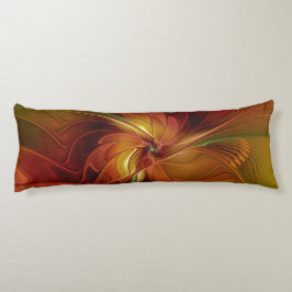 Abstract rood Oranje bruin fractaal kunstventilato Lichaamskussen