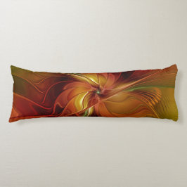 Abstract rood Oranje bruin fractaal kunstventilato Lichaamskussen