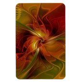 Abstract rood Oranje bruin fractaal kunstventilato Magneet (Verticaal)