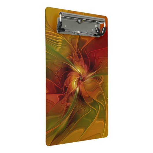 Abstract rood Oranje bruin fractaal kunstventilato Mini Klembord (Schuin)