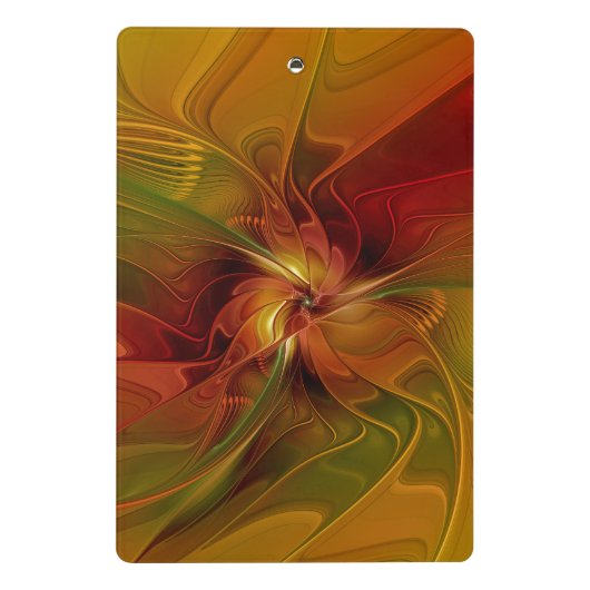 Abstract rood Oranje bruin fractaal kunstventilato Mini Klembord (Achterkant)