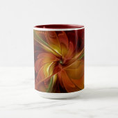 Abstract rood Oranje bruin fractaal kunstventilato Mok (Midden)
