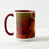 Abstract rood Oranje bruin fractaal kunstventilato Mok (Links)