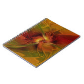 Abstract rood Oranje bruin fractaal kunstventilato Notitieboek (Linkerzijde)