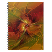 Abstract rood Oranje bruin fractaal kunstventilato Notitieboek (Voorkant)