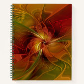 Abstract rood Oranje bruin fractaal kunstventilato Notitieboek (Voorkant)