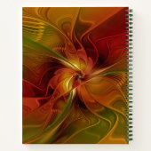 Abstract rood Oranje bruin fractaal kunstventilato Notitieboek (Achterkant)