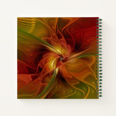 Abstract rood Oranje bruin fractaal kunstventilato Notitieboek (Achterkant)