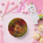 Abstract rood Oranje bruin fractaal kunstventilato Papieren Kommen (Feest)