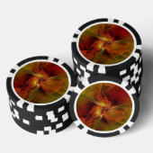 Abstract rood Oranje bruin fractaal kunstventilato Poker Chips (Opstapeling)