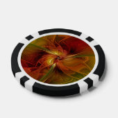 Abstract rood Oranje bruin fractaal kunstventilato Poker Chips (Enkel)