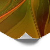 Abstract rood Oranje bruin fractaal kunstventilato Poster (Hoek)