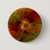 Abstract rood Oranje bruin fractaal kunstventilato Ronde Button 5,7 Cm (Voorkant)