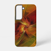Abstract rood Oranje bruin fractaal kunstventilato Samsung Galaxy Hoesje (Achterkant)