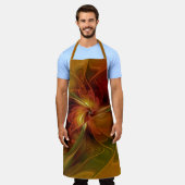 Abstract rood Oranje bruin fractaal kunstventilato Schort (Gedragen)