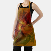 Abstract rood Oranje bruin fractaal kunstventilato Schort (Insitu)