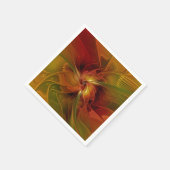 Abstract rood Oranje bruin fractaal kunstventilato Servet (Hoek)