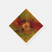 Abstract rood Oranje bruin fractaal kunstventilato Servet (Hoek)