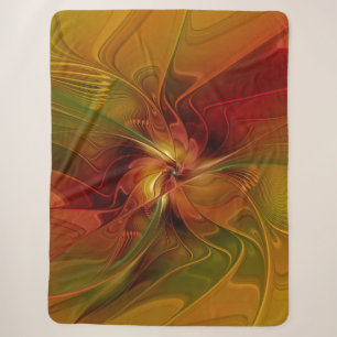 Abstract rood Oranje bruin fractaal kunstventilato Sherpa Deken